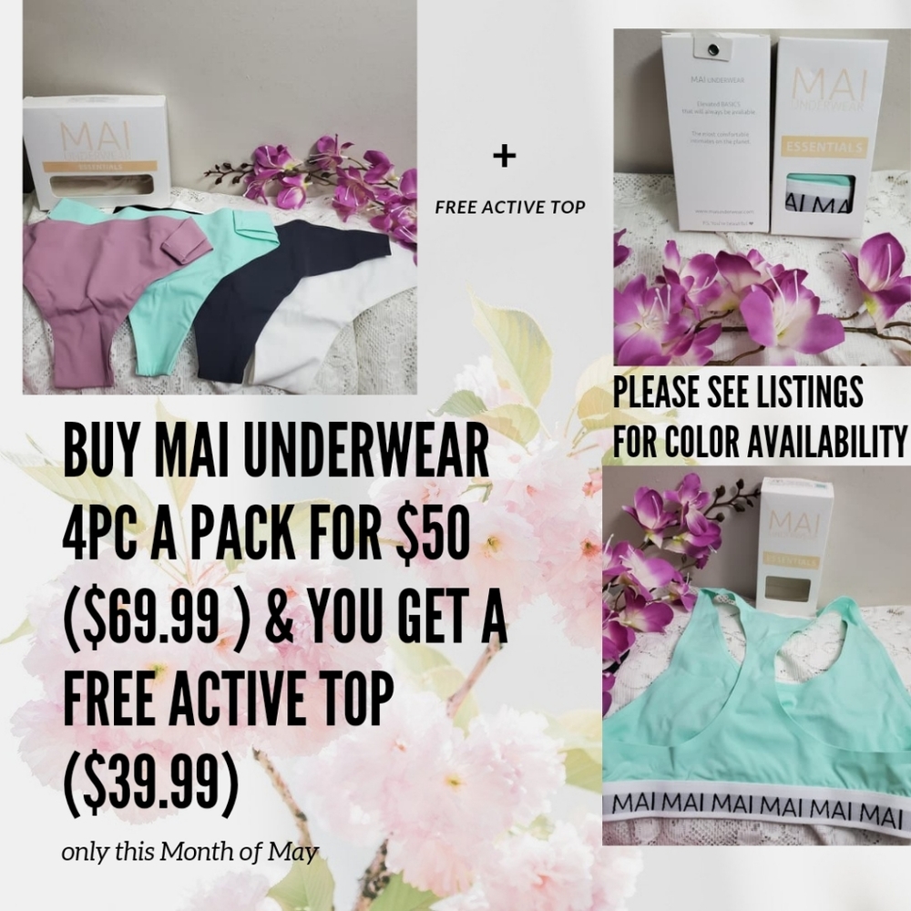 Mai Underwear 4pc/pack + a free active top